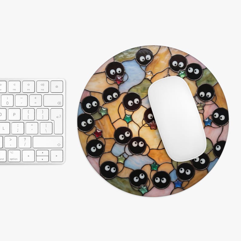 Soot Sprites Round Mouse Pad, Anime Desk Mat, Studio Ghibli fans Gift image 7
