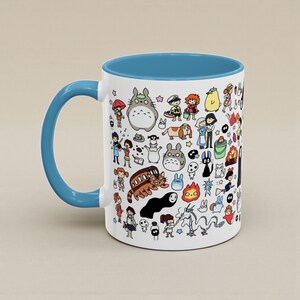 Kawaii Studio Ghibli Doodles Mug, Custom Color Anime Coffee Cup, Ghibli Fan Gift image 17