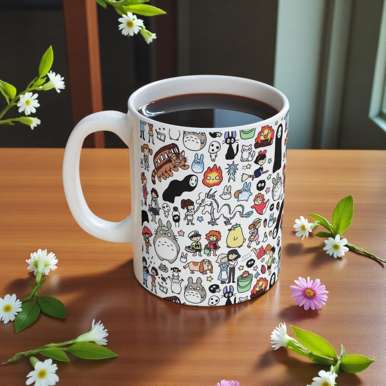 Studio Ghibli Inspired Mug: Anime Coffee Cup, Kawaii Tea Mug image 6