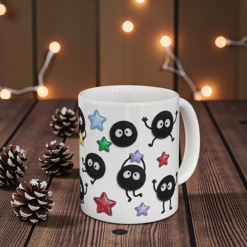 Spirited Away Soot Sprites Mug, Studio Ghibli Anime Coffee Cup (11oz 15oz) image 3