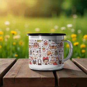 Inspired by Studio Ghibli Characters Enamel Camp Cup 12 oz image 4