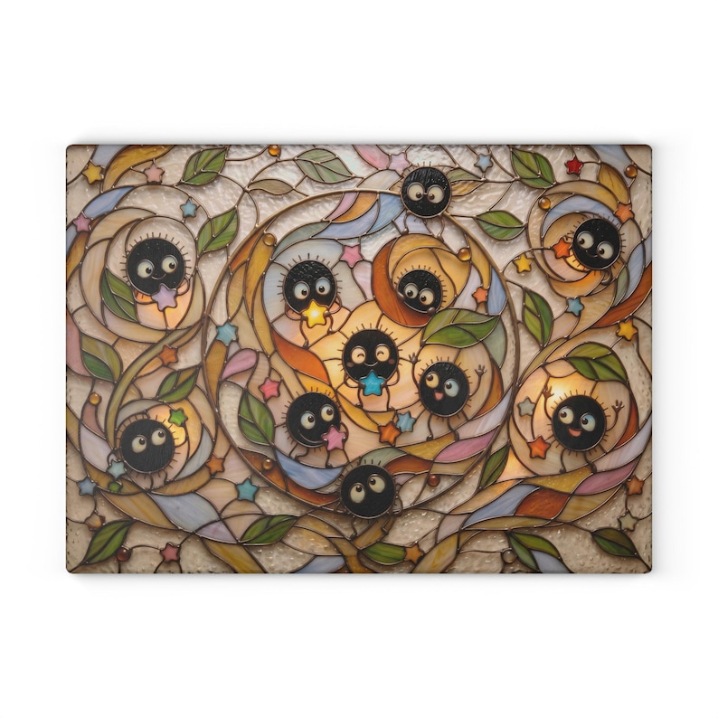 New Arrival! Spirited Away Soot Sprites Glass Cutting Board, Studio Ghibli Kitchen Decor Gift image 9