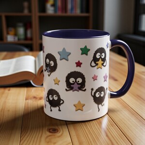 Taza de cerámica con diseño de duendes de hollín, inspirada en El viaje de Chihiro, regalo de Ghibli (325 ml, 444 ml) imagen 7