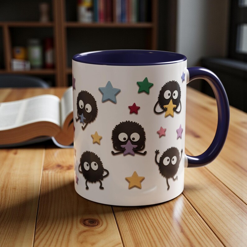 Taza de cerámica con diseño de duendes de hollín, inspirada en El viaje de Chihiro, regalo de Ghibli (325 ml, 444 ml) imagen 7