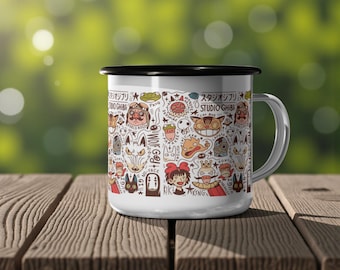 Inspired by Studio Ghibli Characters  Enamel Camp Cup 12 oz