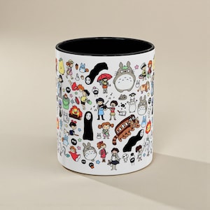 Kawaii Studio Ghibli Doodles Mug, Custom Color Anime Coffee Cup, Ghibli Fan Gift image 11