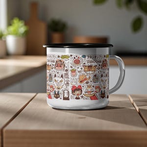Inspired by Studio Ghibli Characters Enamel Camp Cup 12 oz image 3