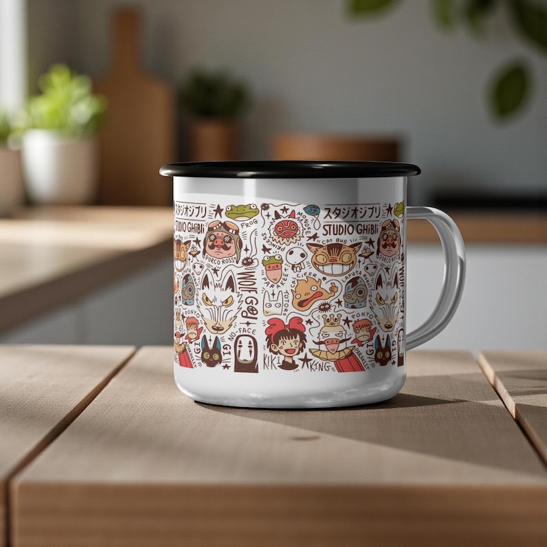 Inspired by Studio Ghibli Characters Enamel Camp Cup 12 oz image 3
