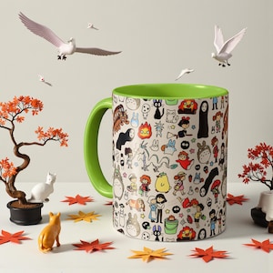 Inspired by Studio Ghibli Spirited Away Totoro Forest Spirit Ceramic Mug 11oz, 10 color Light Green