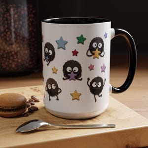 Taza de cerámica con diseño de duendes de hollín, inspirada en El viaje de Chihiro, regalo de Ghibli (325 ml, 444 ml) imagen 13