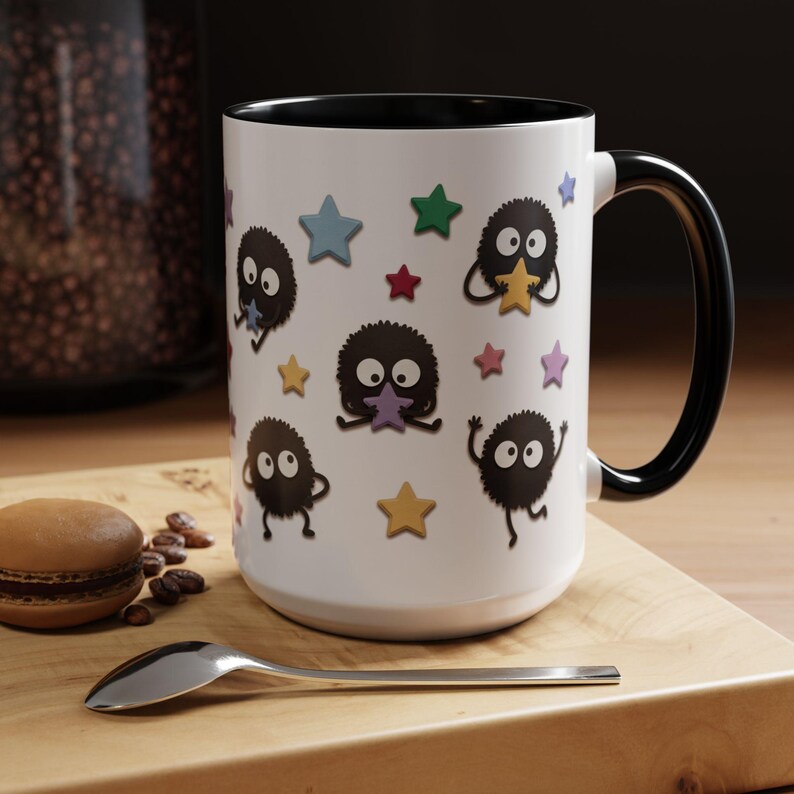 Taza de cerámica con diseño de duendes de hollín, inspirada en El viaje de Chihiro, regalo de Ghibli (325 ml, 444 ml) imagen 13