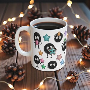 Spirited Away Soot Sprites Mug, Studio Ghibli Anime Coffee Cup (11oz 15oz) image 2