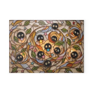 New Arrival! Spirited Away Soot Sprites Glass Cutting Board, Studio Ghibli Kitchen Decor Gift image 10