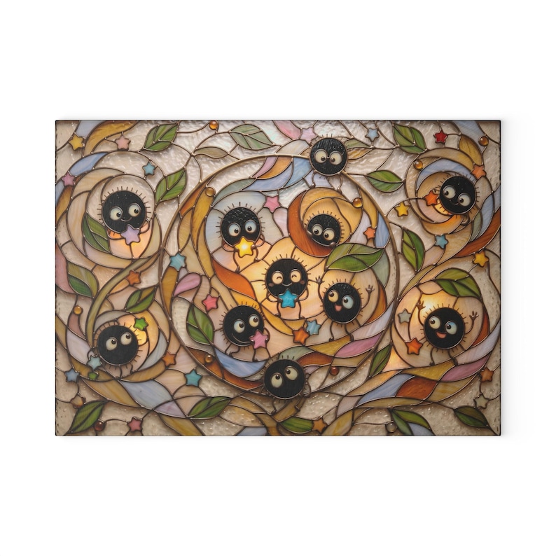 New Arrival! Spirited Away Soot Sprites Glass Cutting Board, Studio Ghibli Kitchen Decor Gift image 10