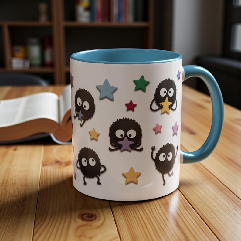 Taza de cerámica con diseño de duendes de hollín, inspirada en El viaje de Chihiro, regalo de Ghibli (325 ml, 444 ml) imagen 6