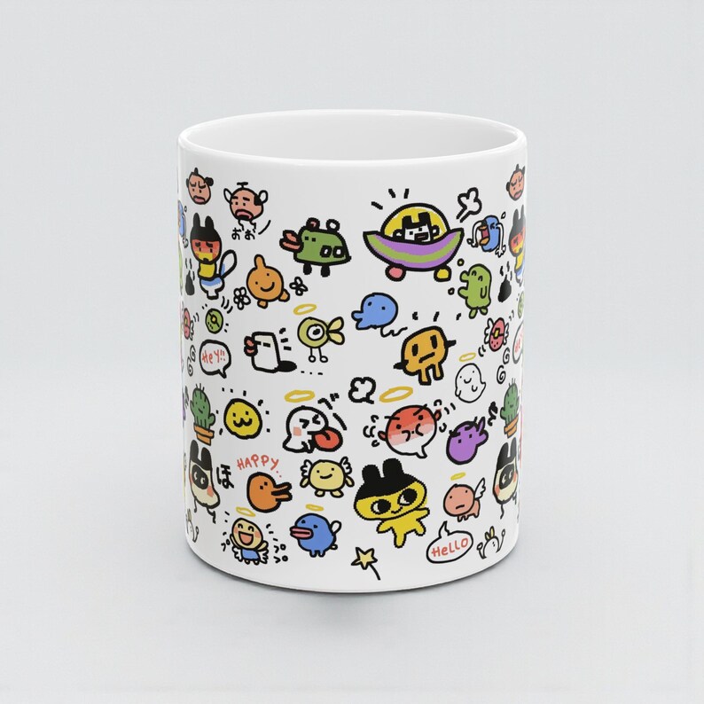 Tamagotchi Ceramic Mug 11oz, Kawaii Y2K Virtual Pet Coffee Cup image 18