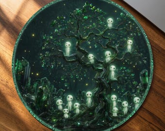 Fantasy Forest Spirit Mouse Pad | Kodama Tree Spirits Desk Decor