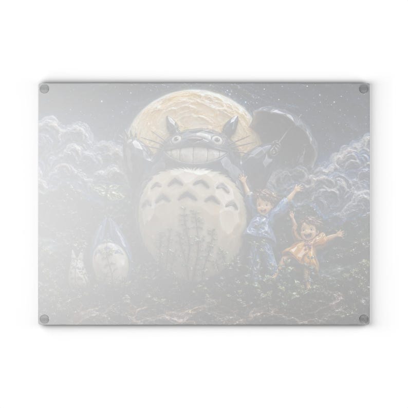 Totoro Glas Schneidebrett, Studio Ghibli Anime Küche Dekor Geschenk Bild 10
