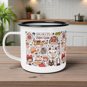 Inspired by Studio Ghibli Characters Enamel Camp Cup 12 oz image 6