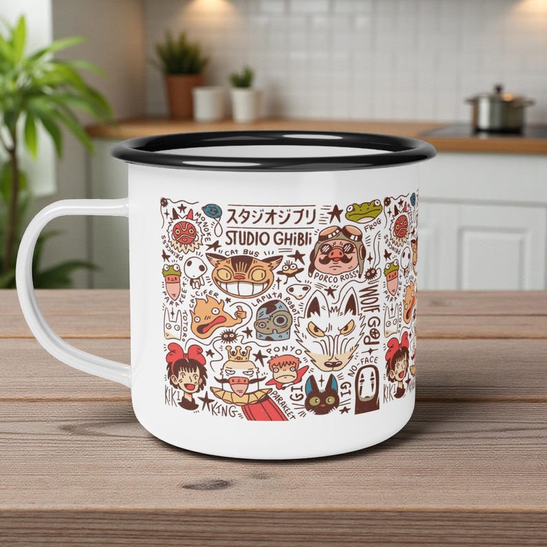 Inspired by Studio Ghibli Characters Enamel Camp Cup 12 oz image 6