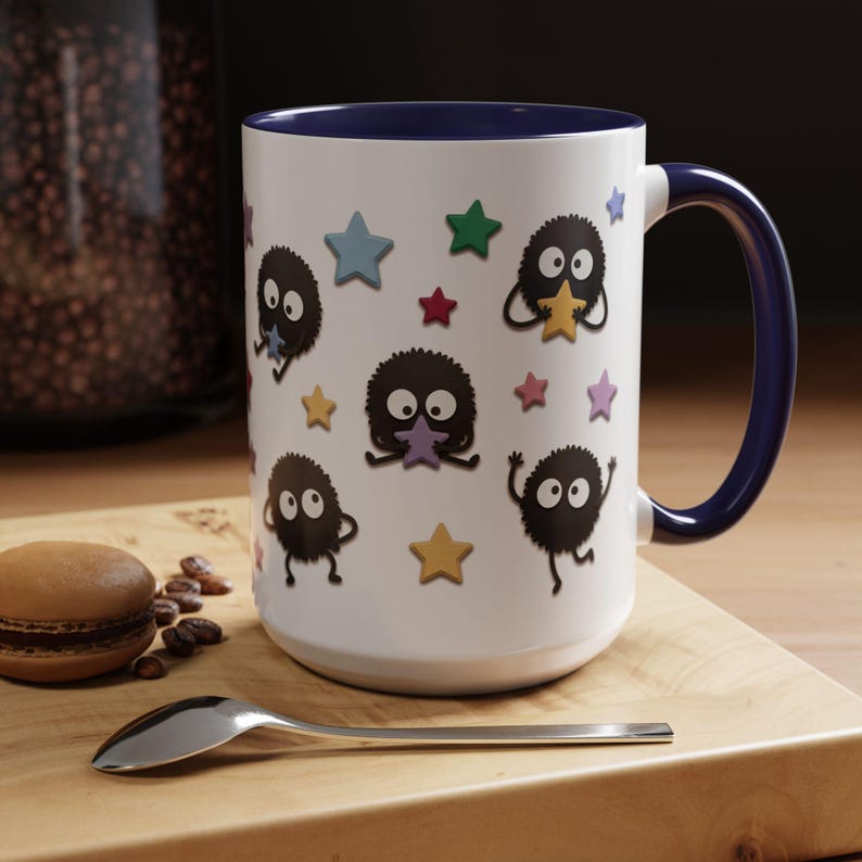Taza de cerámica con diseño de duendes de hollín, inspirada en El viaje de Chihiro, regalo de Ghibli (325 ml, 444 ml) imagen 18