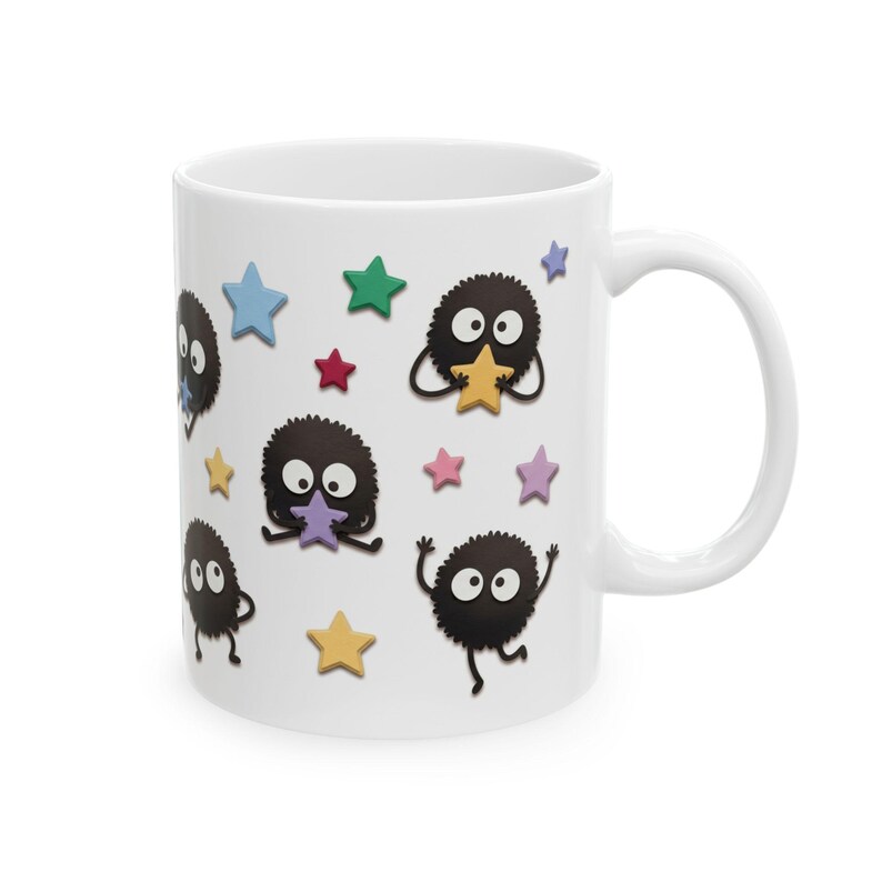 Soot Sprites Paper Art Mug, Spirited Away Inspired Ceramic Cup, Studio Ghibli Gift image 12