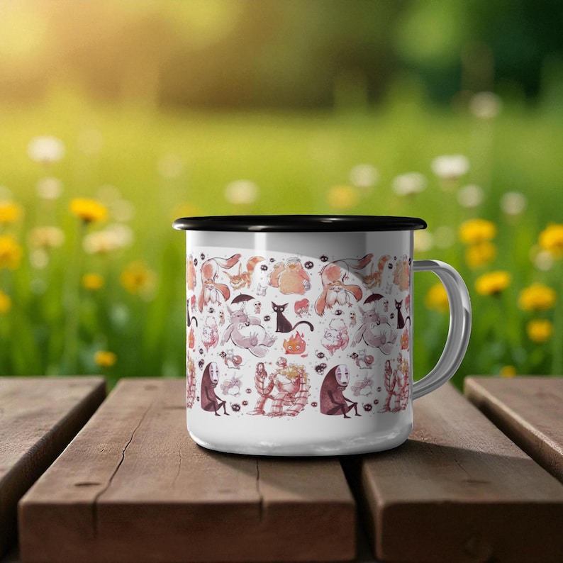 Inspired by Studio Ghibli Characters Enamel Camp Cup 12 oz image 4