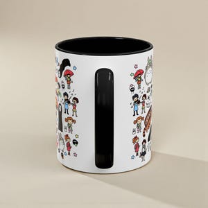 Kawaii Studio Ghibli Doodles Mug, Custom Color Anime Coffee Cup, Ghibli Fan Gift image 12