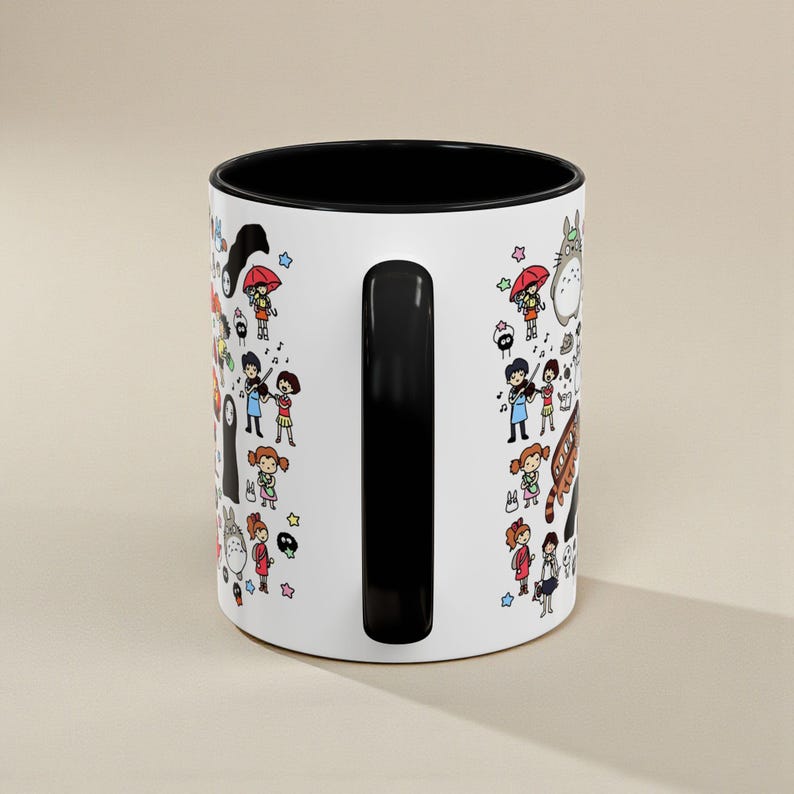 Kawaii Studio Ghibli Doodles Mug, Custom Color Anime Coffee Cup, Ghibli Fan Gift image 12