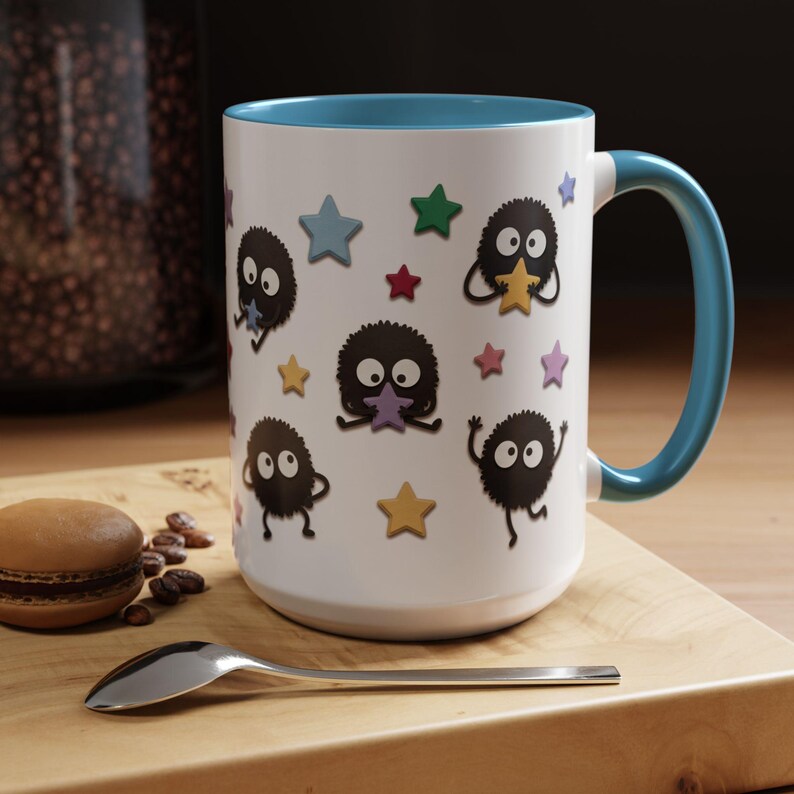 Taza de cerámica con diseño de duendes de hollín, inspirada en El viaje de Chihiro, regalo de Ghibli (325 ml, 444 ml) imagen 17