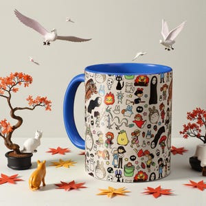 Inspired by Studio Ghibli Spirited Away Totoro Forest Spirit Ceramic Mug 11oz, 10 color Cambridge Blue