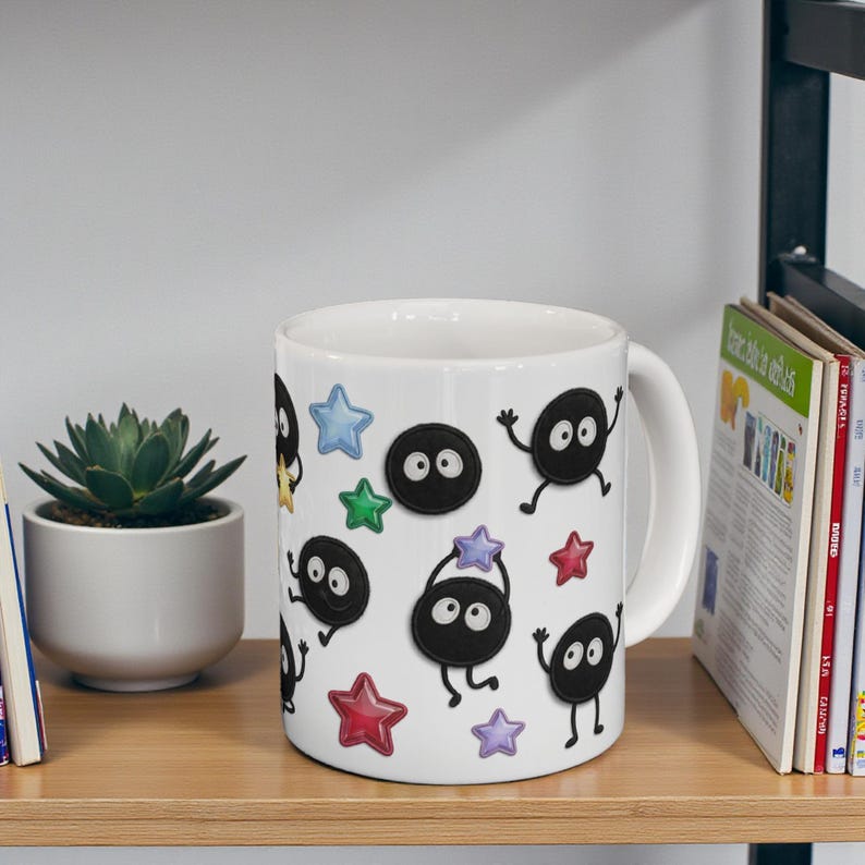 Spirited Away Soot Sprites Mug, Studio Ghibli Anime Coffee Cup (11oz 15oz) image 5