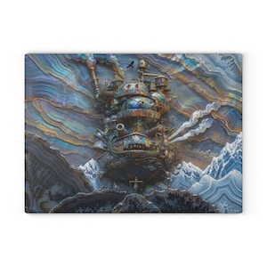 Howls Moving Castle Glazen snijplank Studio Ghibli Kitchen Decor Gift afbeelding 7