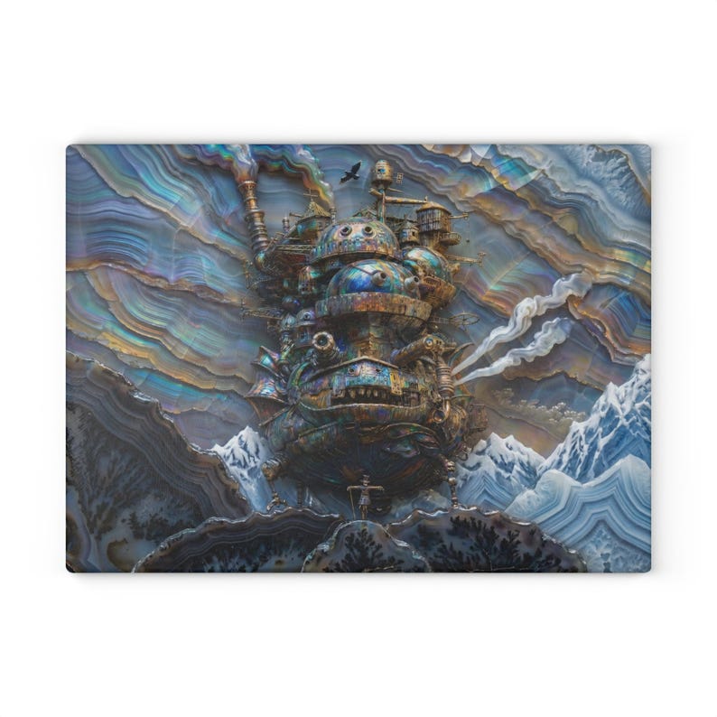 Howls Moving Castle Glazen snijplank Studio Ghibli Kitchen Decor Gift afbeelding 7
