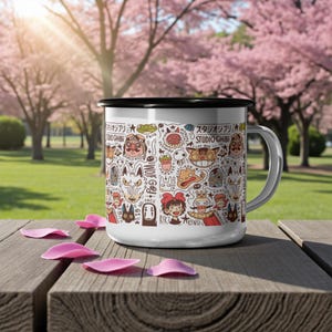 Inspired by Studio Ghibli Characters Enamel Camp Cup 12 oz image 2