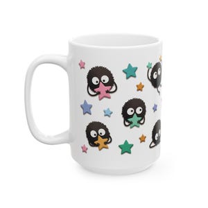 Soot Sprites Paper Art Mug, Spirited Away Inspired Ceramic Cup, Studio Ghibli Gift image 15
