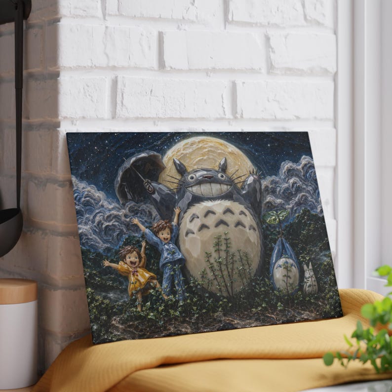 Totoro Glas Schneidebrett, Studio Ghibli Anime Küche Dekor Geschenk Bild 4