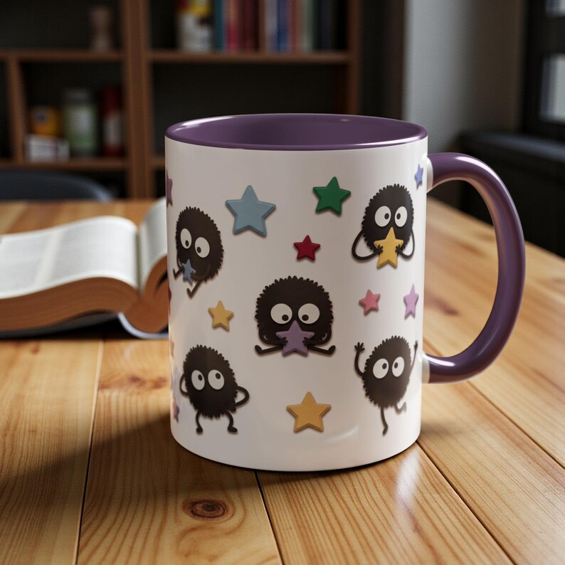 Taza de cerámica con diseño de duendes de hollín, inspirada en El viaje de Chihiro, regalo de Ghibli (325 ml, 444 ml) imagen 8