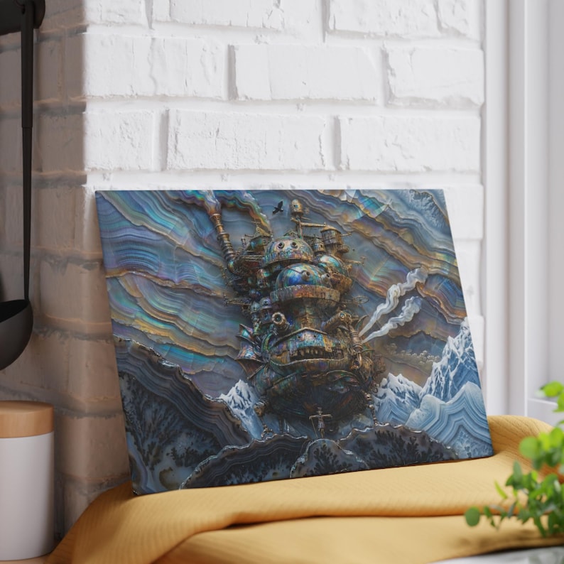 Howls Moving Castle Glazen snijplank Studio Ghibli Kitchen Decor Gift afbeelding 4