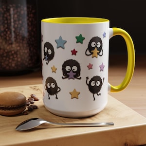 Taza de cerámica con diseño de duendes de hollín, inspirada en El viaje de Chihiro, regalo de Ghibli (325 ml, 444 ml) imagen 16