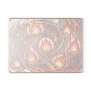 Howls Moving Castle Calcifer Fire Demon Glass Cutting Board Studio Ghibli Kitchen Decor Gift image 10