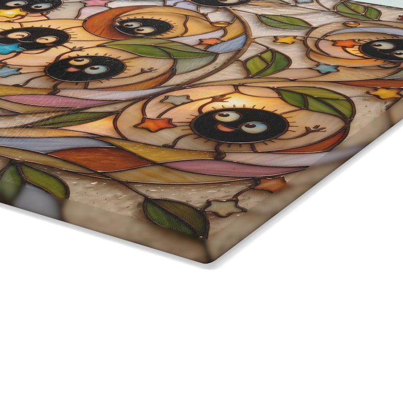 New Arrival! Spirited Away Soot Sprites Glass Cutting Board, Studio Ghibli Kitchen Decor Gift image 11