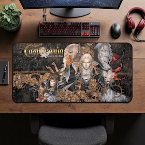 Extended Gaming Mouse Pad XXL, Dark Fantasy Gothic Desk Mat, Vampire, Gamer Desk Setup