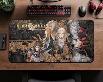 Extended Gaming Mouse Pad XXL, Dark Fantasy Gothic Desk Mat, Vampire, Gamer Desk Setup