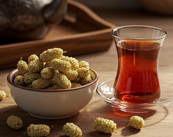 Sun-Dried White Mulberries: Natural Turkish Vegan Snack (400g)