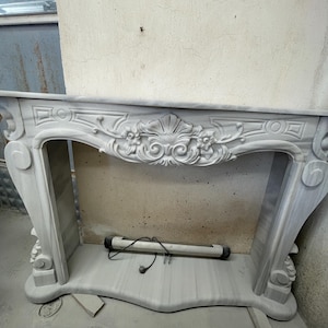 DCStonework | Hand-Carved Marble Fireplace Surround | 161x108 cm | Classic French Style Mantel | Ready to Ship Worldwide