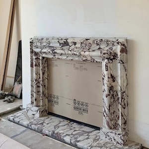 DCStonework | Calacatta Viola Marble Fireplace Surround | Custom Handcrafted Mantel | Luxury Italian Stone | Global Express Shipping