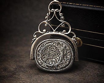 Rare Georgian Triple Seal Fob c.1730: Baron Johan Löwen, Documented Armorial Pendant