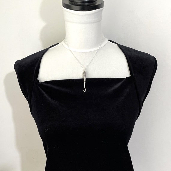 Victorian Sterling Silver Button Hook Pendant: An… - image 7