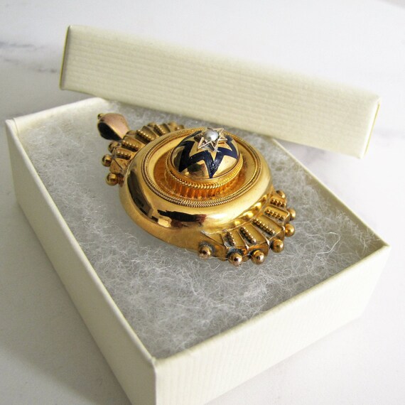 Huge Victorian 15ct Gold Target Pendant Antique 15k Gold Etsy